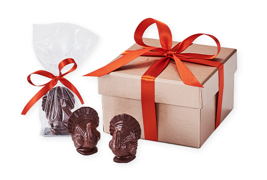 8pc Small Dark Chocolate Hollow Turkeys