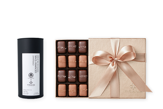 Gray & Smoked Salt Caramels and Petite Genmaicha Tea Pairing