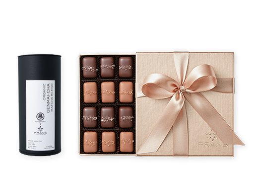 Gray & Smoked Salt Caramels and Petite Genmaicha Tea Pairing